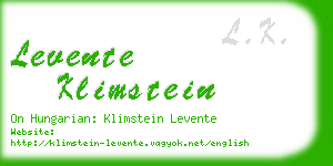 levente klimstein business card